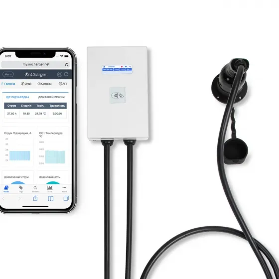 Зарядная станция для электромобилей Type 2 3x32A 22 кВт OnCharger WIFI NFC фото 2