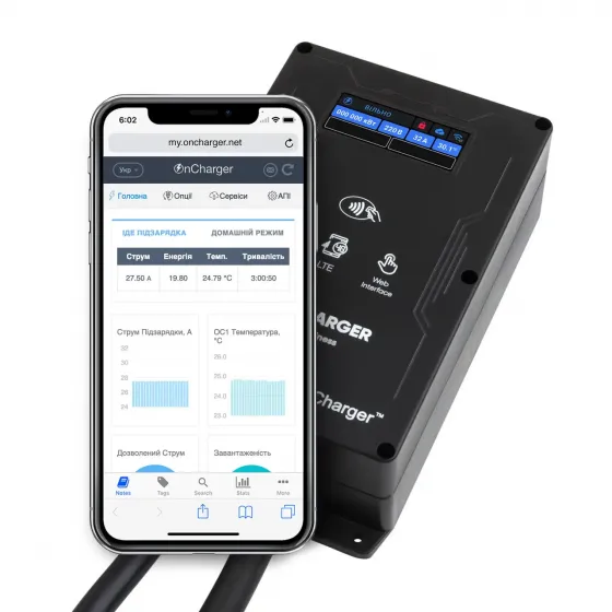 Зарядная станция OnCharger Type 2 3 x 32A 22 kW WIFI NFC фото 5