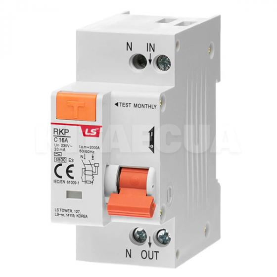 Дифференциальный выключатель 16A 1P+N 30мА RKP LS Electric (062203768B) фото 1