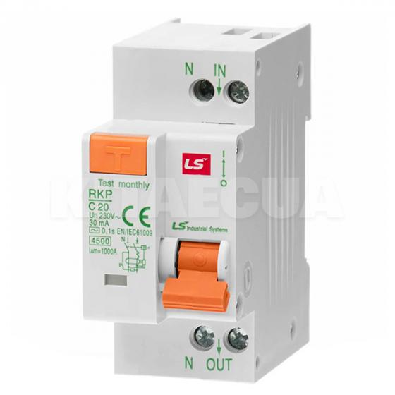 Дифференциальный выключатель 20A 1P+N 30мА RKP LS Electric (062203808B) фото 1