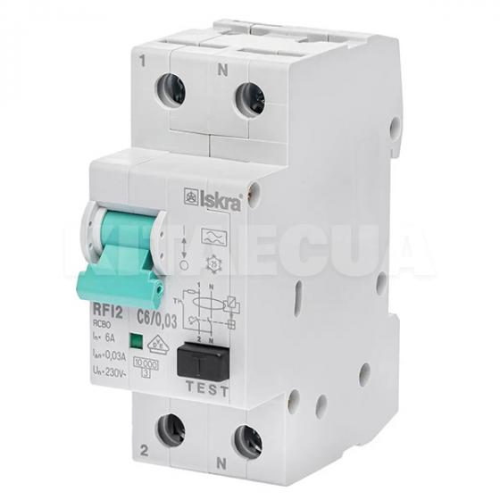 Дифференциальный выключатель 6A 1P+N0 30мА RFI2C6A ІSKRA (50638341) фото 1