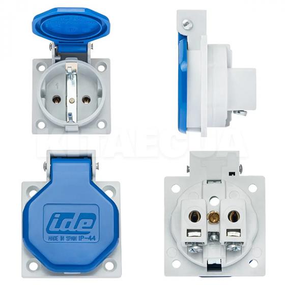 Розетка силовая 16A 250В 2P+E синяя SCHUKO IDE (102) фото 2