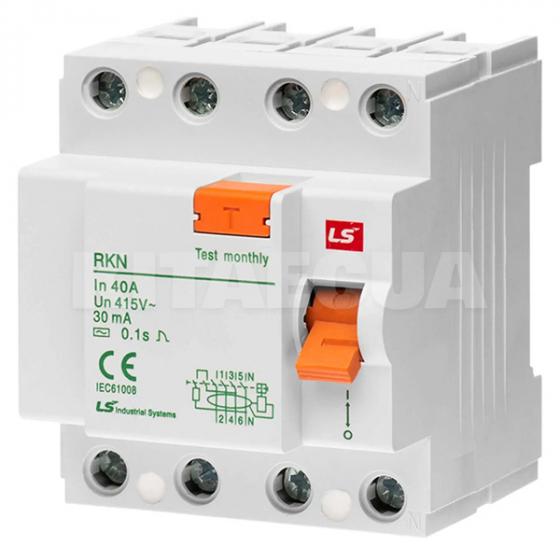 Устройство защитного отключения 40А 6 кА 30мА 4P RKN LS Electric (062400438B) фото 1