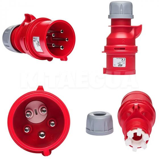 Вилка кабельная 32A 415В 3P+N+E IP44 красная IDE (8504) фото 2