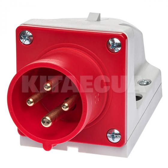 Вилка силовая настенная 16A 415В 3P+E IP44 красная IDE (3122) фото 1