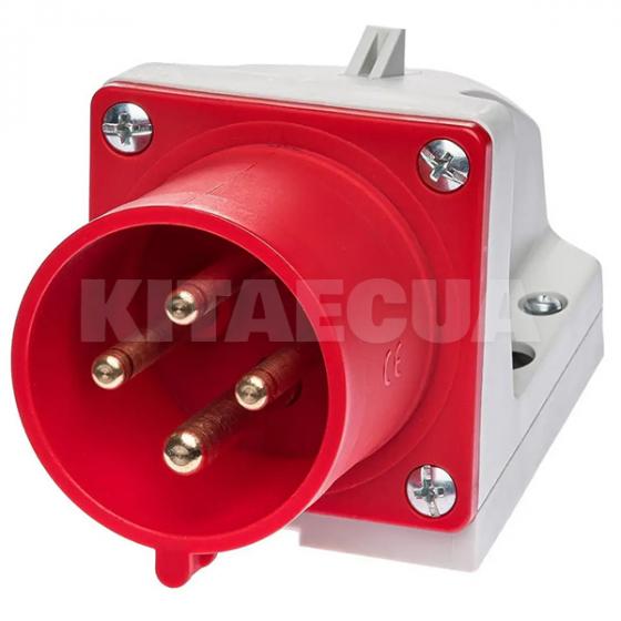 Вилка силовая настенная 32A 415В 3P+E IP44 красная IDE (3125) фото 1