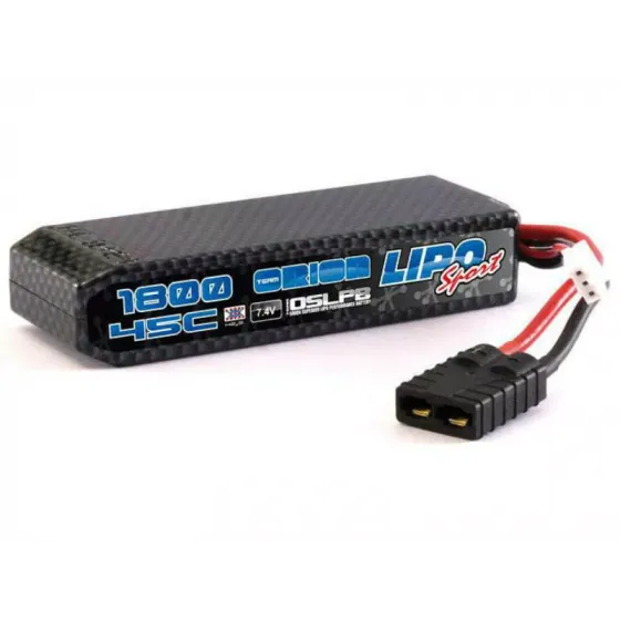Аккумулятор Team Orion 7,4В(2s) 1800mAh TRX Plug Li-Po 45C Сarbon Sport Hard Case фото 1