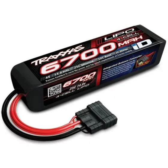 Аккумулятор TRAXXAS 14.8v 6700mAh iD Plug LiPO Battery 25С 4-Cell фото 1