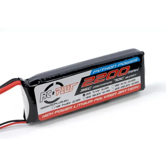 Аккумулятор RC Plus PYTHON Li-Po 14.8V 2200 mAh 4S1P 35C T-plug  Soft Case фото 1