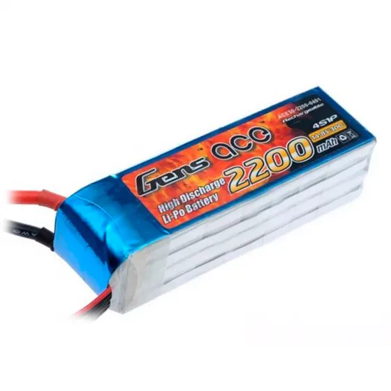 Аккумулятор Gens Ace Li-Po 14.8V 2200 mAh 4S1P 30C Soft Case фото 1