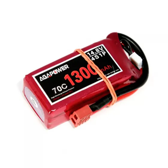 Аккумулятор AGA POWER Li-Po 1300mAh 14.8V 4S 70C Softcase T-Plug фото 1