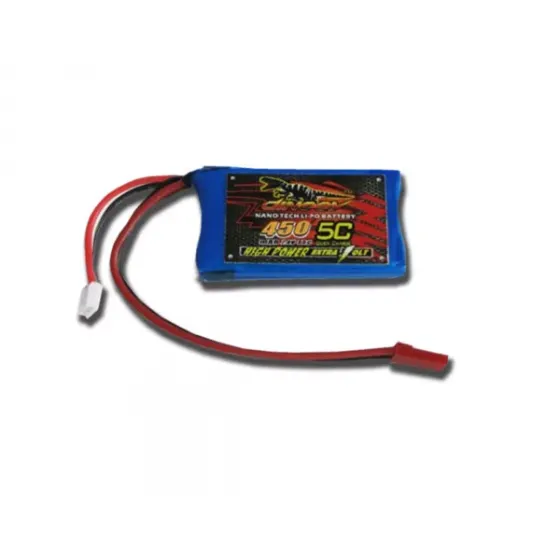 Аккумулятор Dinogy Li-Pol 450mAh 7.4V 2S 65C, JST фото 1