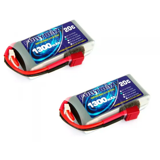 Аккумулятор Fullymax 11.1V 1300mAh Li-Po 3S 20C T-plug (2 шт.) фото 1