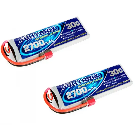 Аккумулятор Fullymax 11.1V 2700mAh Li-Po 3S 30C T-plug (2 шт.) фото 1