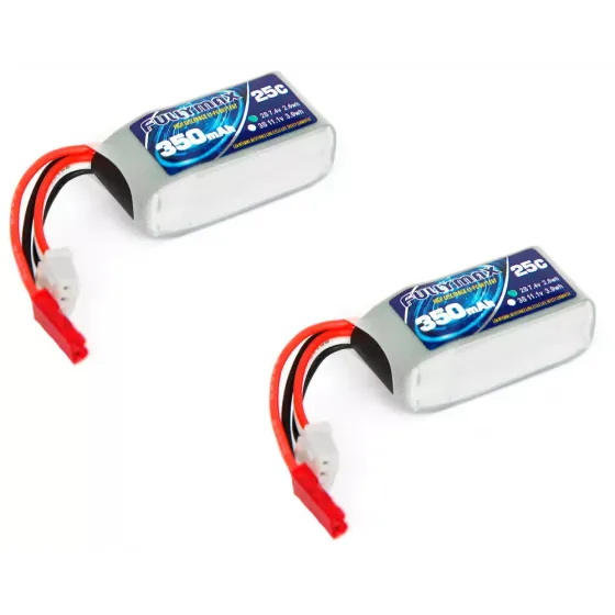 Аккумулятор Fullymax 7.4V 350mAh Li-Po 2S 25C JST (2 шт.) фото 1