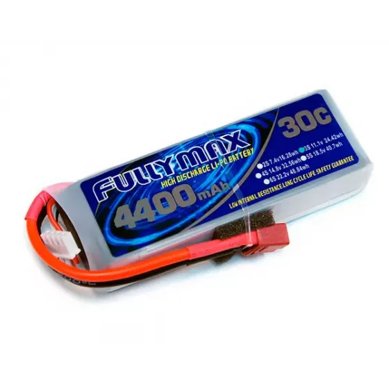 Аккумулятор Fullymax 11.1V 4400mAh Li-Po 3S 30C T-plug фото 1