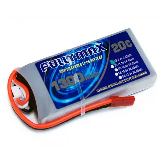 Аккумулятор Fullymax 7.4V 1300mAh Li-Po 2S 20C JST (Hubsan Spy Hawk H301S) фото 1