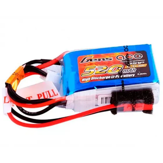 Аккумулятор Gens Ace LiPO 11,1 В 520 мАч 3S 30C фото 1