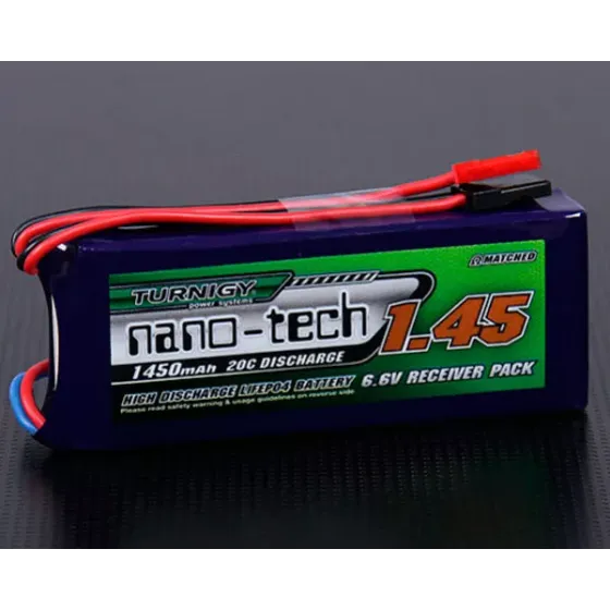 Аккумулятор Turnigy 6.6V 1450mAh 2S1P 20~40C LiFePo4, nano-tech, для приемника фото 1