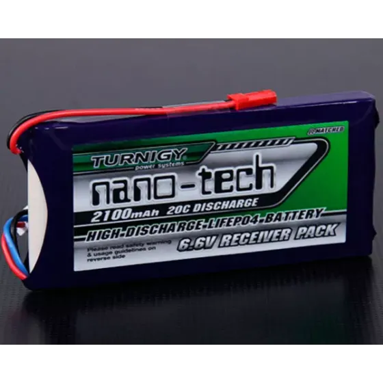Аккумулятор Turnigy 6.6V 2100mAh 2S1P 20-40C LiFePo4, nano-tech, для приемника фото 1