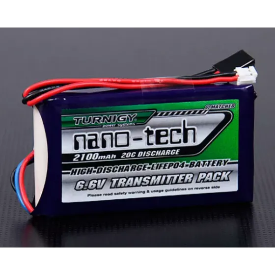 Аккумулятор Turnigy 6.6V 2100mAh 2S1P 20C LiFePo4, nano-tech, для передатчика (Futaba T14SG & 4PK) фото 1