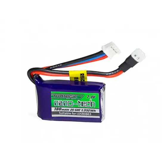 Аккумулятор Turnigy 7.4V 180mAh 2S 25C LiPo, nano-tech (Compatible LOSB0863) фото 1