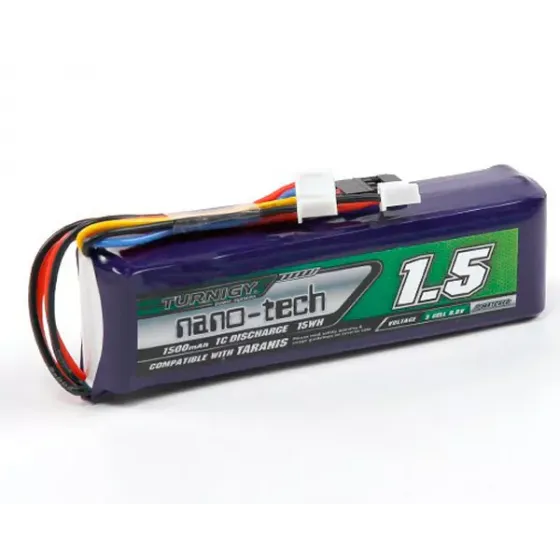 Аккумулятор Turnigy 9.9V 1500mAh 3S LiFe, nano-tech, для передатчиков фото 1
