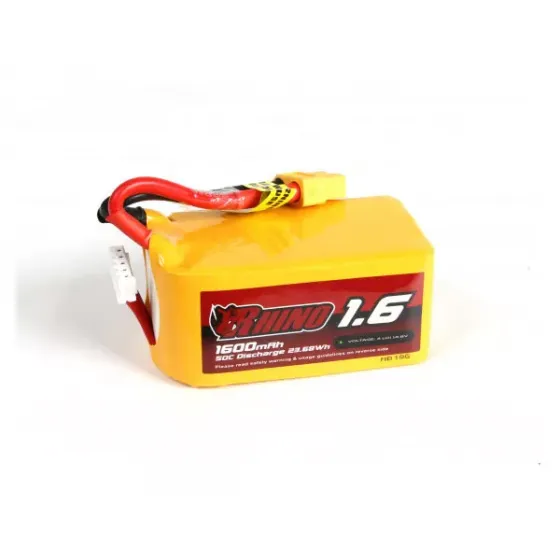 Аккумулятор Rhino 1600mAh 4S 50C Lipo Pack w/XT60 фото 1