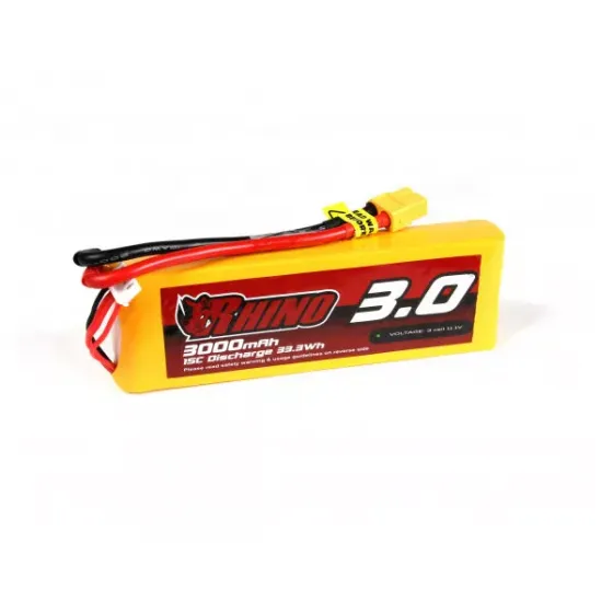 Аккумулятор Rhino 3000mAh 3S 15C Lipo Pack w/XT60 фото 1
