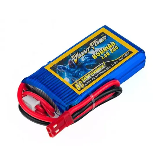 Аккумулятор Dinogy Giant Power Li-Po 850mAh 7.4V 2S 25C JST фото 1