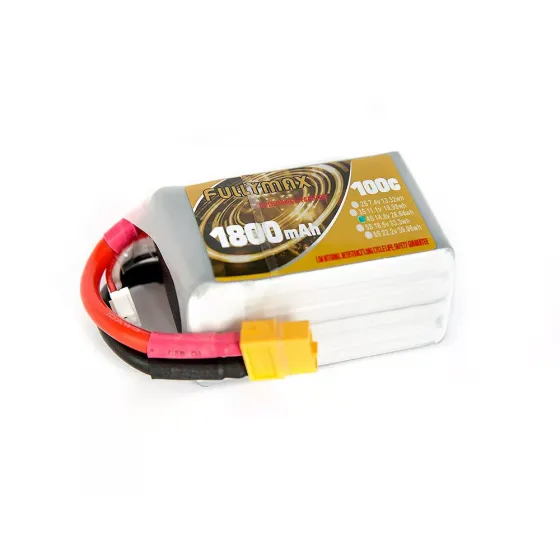 Аккумулятор Fullymax 14.8V 1800mAh Li-Po 4S 100C XT60 (180-220mm FPV Drone) фото 1