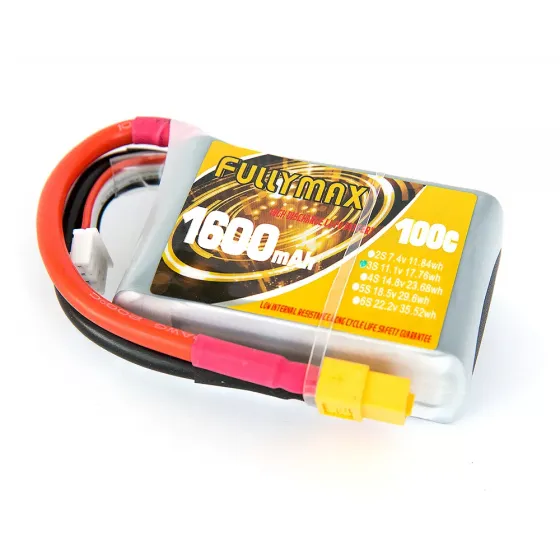 Аккумулятор Fullymax 11.1V 1600mAh Li-Po 3S 100C XT60 фото 1