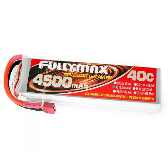 Аккумулятор Fullymax 14.8V 4500mAh Li-Po 4S 40C T-plug фото 1
