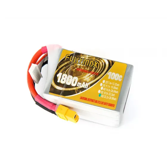 Аккумулятор Fullymax 22.2V 1800mAh Li-Po 6S 100C XT60 (Heli 450mm) фото 1