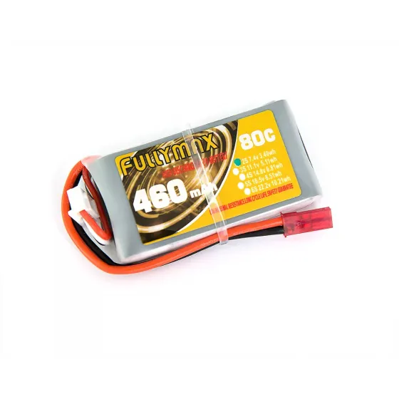 Аккумулятор Fullymax 7.4V 460mAh Li-Po 2S 80C JST фото 1