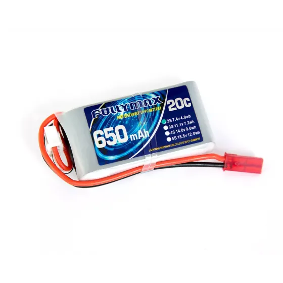 Аккумулятор Fullymax 7.4V 650mAh Li-Po 2S 20C JST фото 1