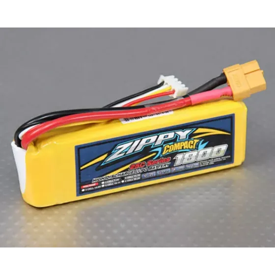 Аккумулятор 11.1V 1800mAh 3S 25C ZIPPY Compact Lipo Pack фото 1