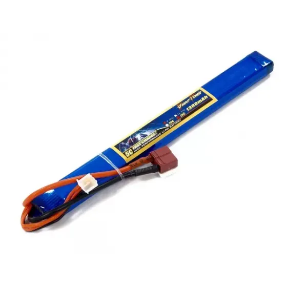 Аккумулятор для страйкбола Dinogy Li-Pol 7.4V 2S 1300mAh 25C 12х17х190мм T-Plug фото 1