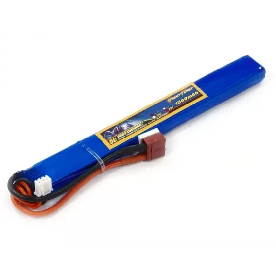 Аккумулятор для страйкбола Dinogy Li-Pol 7.4V 2S 1500mAh 25C 15х19х167мм T-Plug фото 1