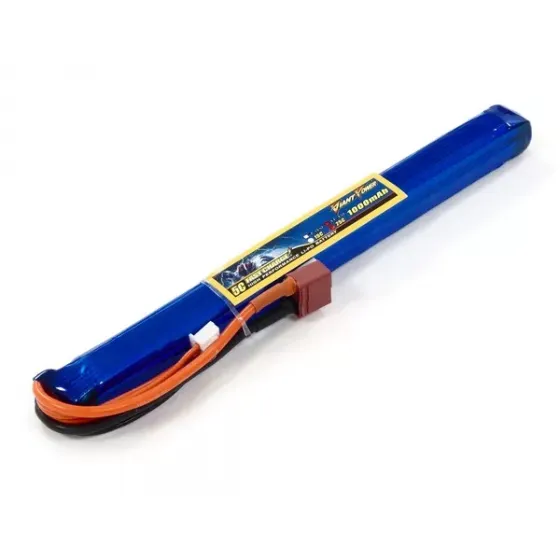 Аккумулятор для страйкбола Dinogy Li-Pol 11.1V 3S 1000mAh 25C 15х15х185мм T-Plug фото 1
