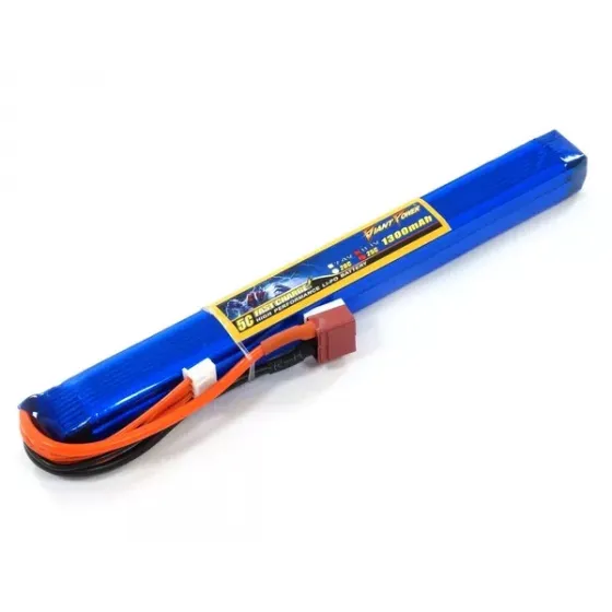 Аккумулятор для страйкбола Dinogy Li-Pol 11.1V 3S 1300mAh 25C 18х17х190мм T-Plug фото 1