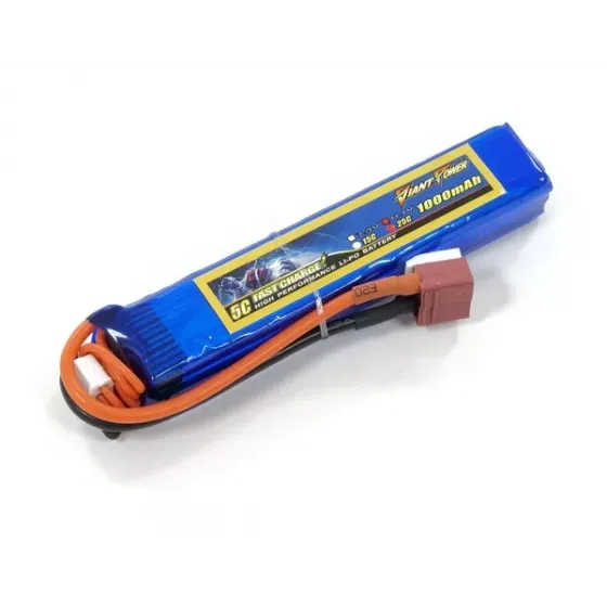 Аккумулятор для страйкбола Dinogy Li-Pol 11.1V 3S 1000mAh 25C 16.5х20х103мм T-Plug фото 1