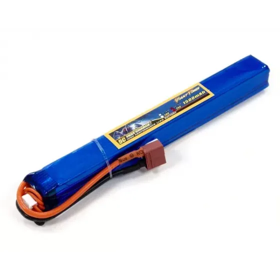 Аккумулятор для страйкбола Dinogy Li-Pol 11.1V 3S 1500mAh 25C 20х19х167мм T-Plug фото 1