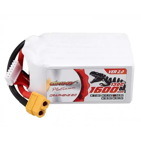 Аккумулятор Dinogy PLATINUM G2.0 Li-Pol 1600mAh 14.8V 4S 130C V2 XT60 фото 1