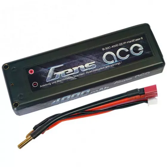 Аккумулятор Gens Ace Li-PO 7,4 В 4000 мАч 30C (B-30C-4000-2S1P-HardCase-9) фото 1