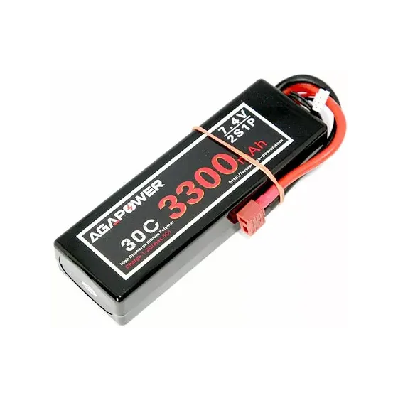 Аккумулятор Li-Po Aga Power Hardcase 7,4V 2S1P T-Plug (3300 mAh 30C) (AGA30-3300-2S-H) фото 1
