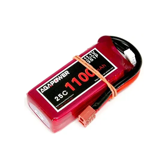 Аккумулятор Li-Po Aga Power Softcase T-Plug 11,1V 3S (1100 mAh 25C) (AGA25-1100-3S-S) фото 1