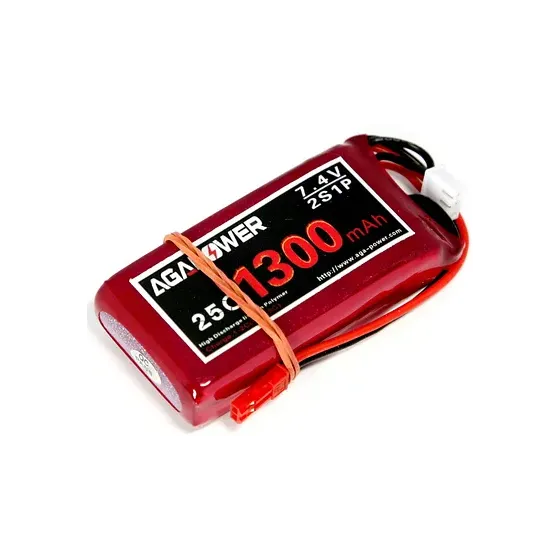 Аккумулятор Li-Po Aga Power Softcase 7,4V 2S JST (1300 mAh 25C) (AGA25-1300-2S-S) фото 1