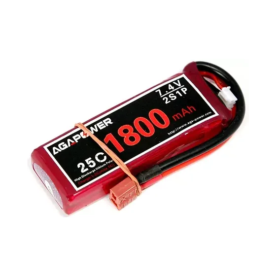 Аккумулятор Li-Po Aga Power Softcase 7,4V 2S T-Plug (1800 mAh 25C) (AGA25-1800-2S-S) фото 1
