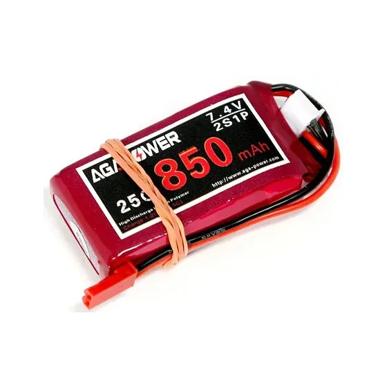 Аккумулятор Li-Po Aga Power Softcase 7,4V 2S JST (850 mAh 25C) (AGA25-850-2S-S) фото 1